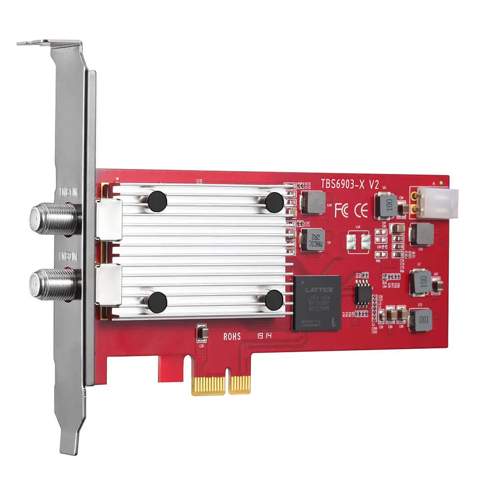 

TBS6903-X Professional DVB-S2X Dual Tuner PCIe Card supporting CCM, ACM, VCM, Multiple Stream for IPTV Streaming