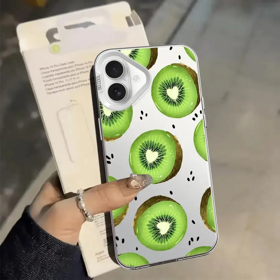 

Case for iPhone 17 Pro Max 15 Plus Air 13 Pro 14 12 16 11 XR XS Back Phone Cover Fruit Flowers