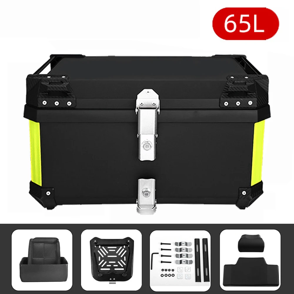 45/55/65L Aluminium Motorfiets Kofferbak Waterdichte Top Box Staart Doos Kofferbak Carrier Universele Motor Opslag staart Doos Bagage