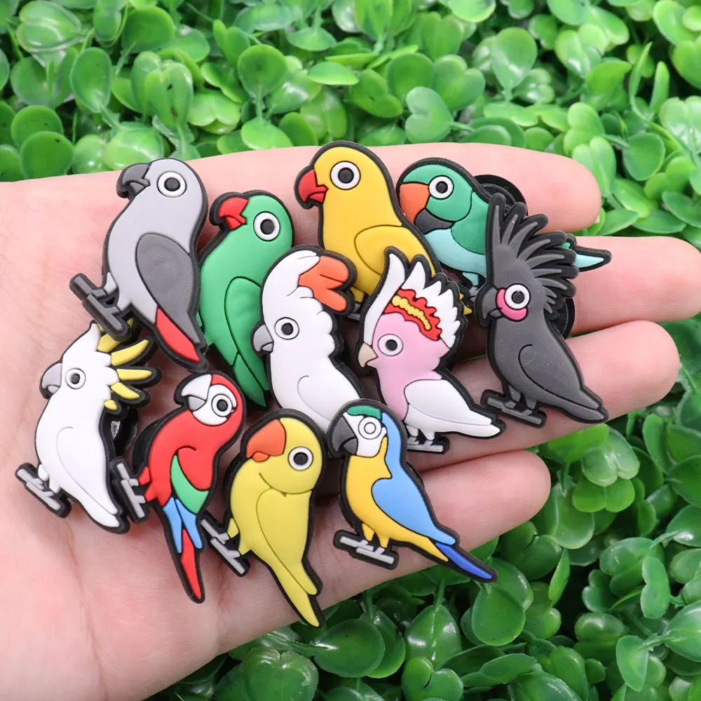 New Arrival 1pcs PVC Cartoon Shoe Charms Fit Wristbands Kawaii Animal Bird Hole Slipper Decoration Shoe Accessories Kid Gift