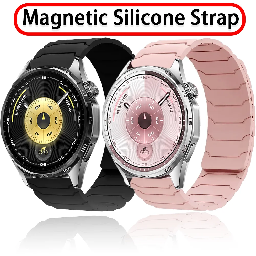Silikonarmband für Huawei Watch 5 GT6 Pro GT6 GT5-4-3-2 46mm Magnetisches Armband Amazfit Balance 2 Active 2 Max Bip 6 5 Handgelenksband