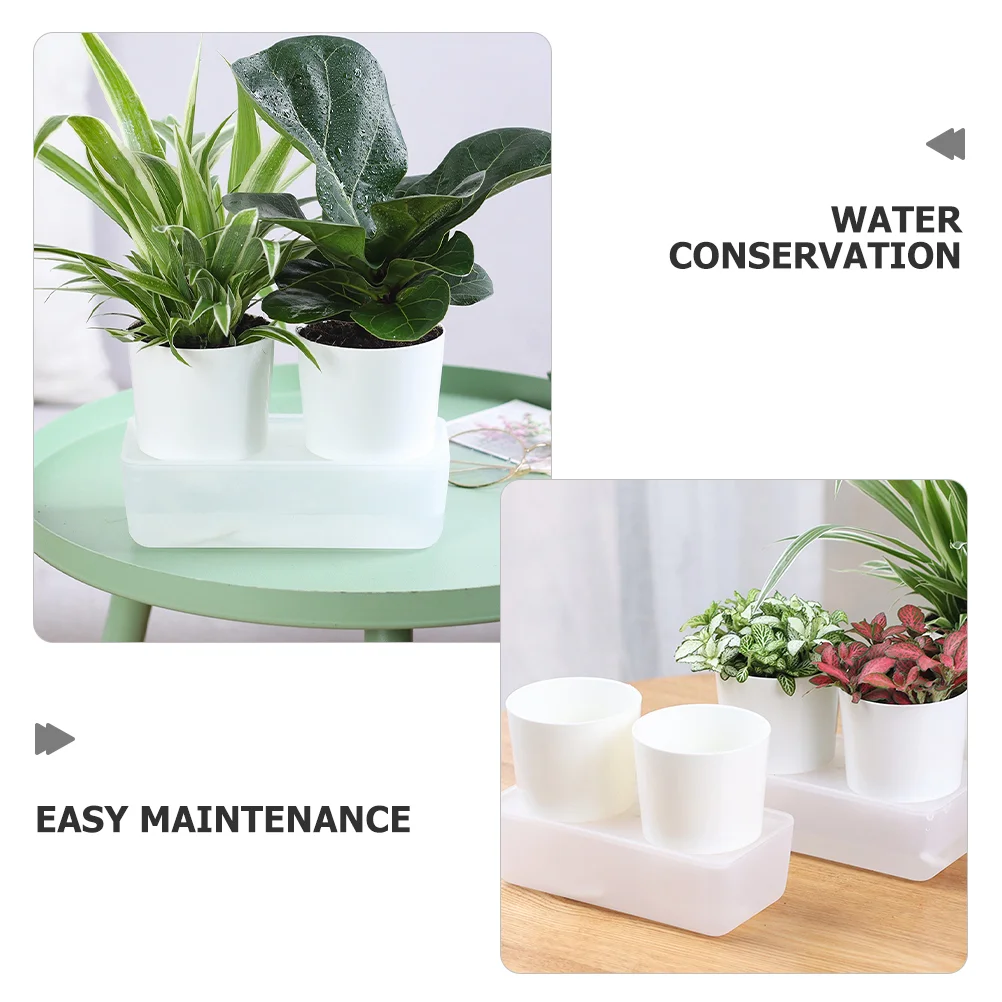 2 Pcs Self-absorbing Water Storage Flower Pot Indoor Plant Pots White for Plants