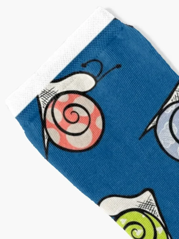 Snails on Classic Blue Socks ankle cotton gym Socks Male Women's