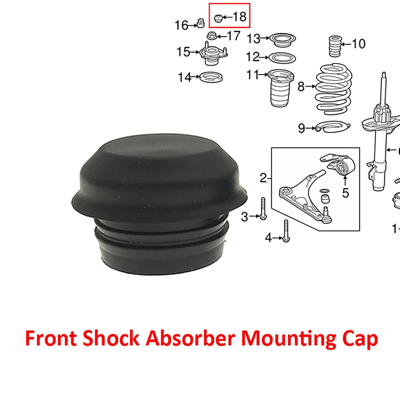 51608TX4A01 Front Suspension Strut Mounting Cover Cap For Honda Ridgeline 2017 2018 2019 2020 2021 2022 2023