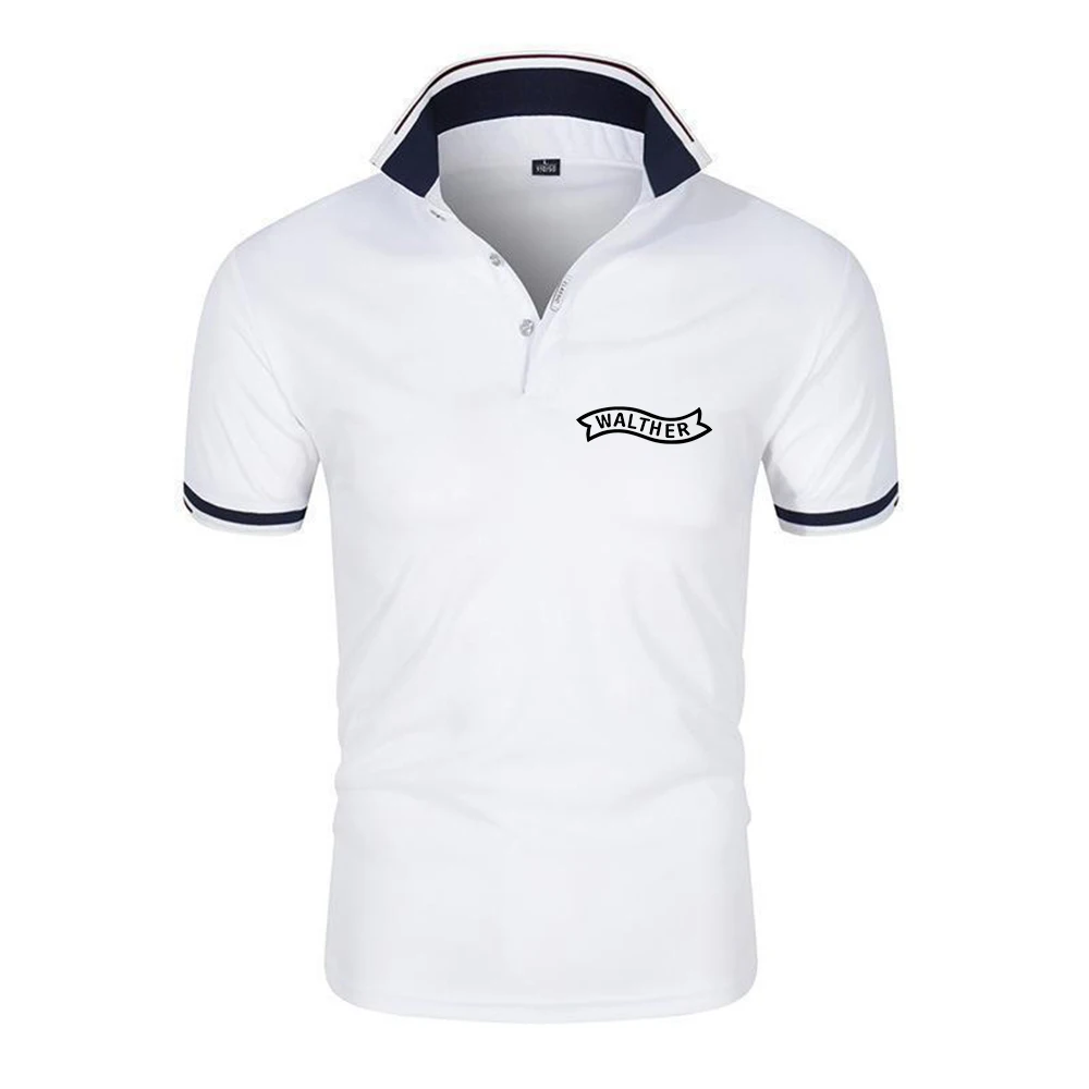 Walther Firearms The new men's six-color Polo is suitable for summer and provides good breathability T shirt