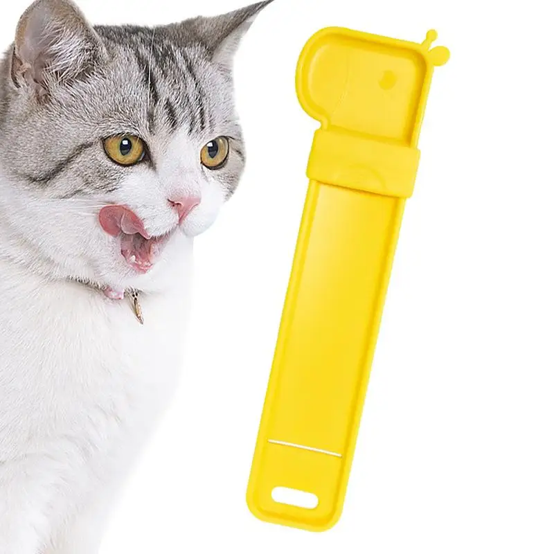 Cat Treat Squeeze Spoon Giraffe-Shaped Cat Bar Squeezer Feeder Sliding Cat Spoon Delectable Liquid Snack Dispenser Lickable Cat