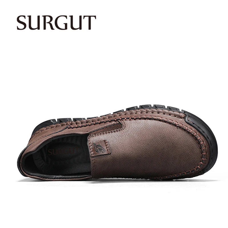 SURGUT Autumn Men's Casual Shoes Nubuck Cowhide Comfortable Fit Rubber Sole For Daily Commuting Plus Size 38-46