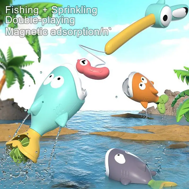 Shark ลอยน้ําของเล่นตลก Shark อ่างอาบน้ําของเล่นที่มีสีสัน Fine Motor Skill การเรียนรู้เกมการศึกษาก่อนวัยเรียนกิจกรรมสําหรับ
