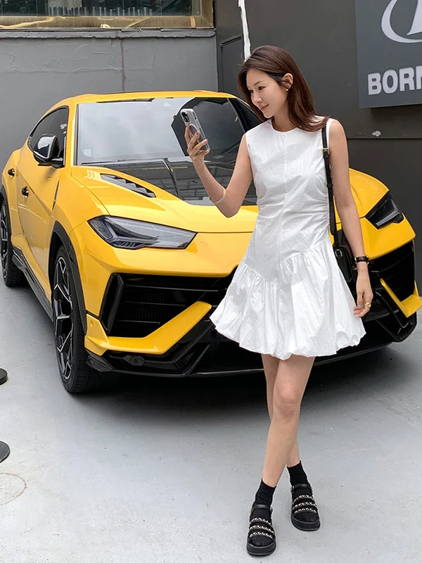 Estate 2025 Chic Svel Vest Dr Faion Age-Defng Design Flower Bud Dr Commute Sle rotondo Ne Single Piece