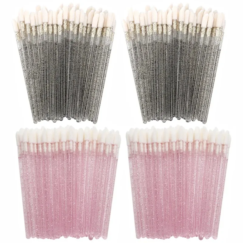 Brosse à lèvres jetable, Extension de cils en cristal, applicateur de Mascara, ensemble de baguettes de rouge à lèvres, pinceaux de maquillage pour femmes, outils