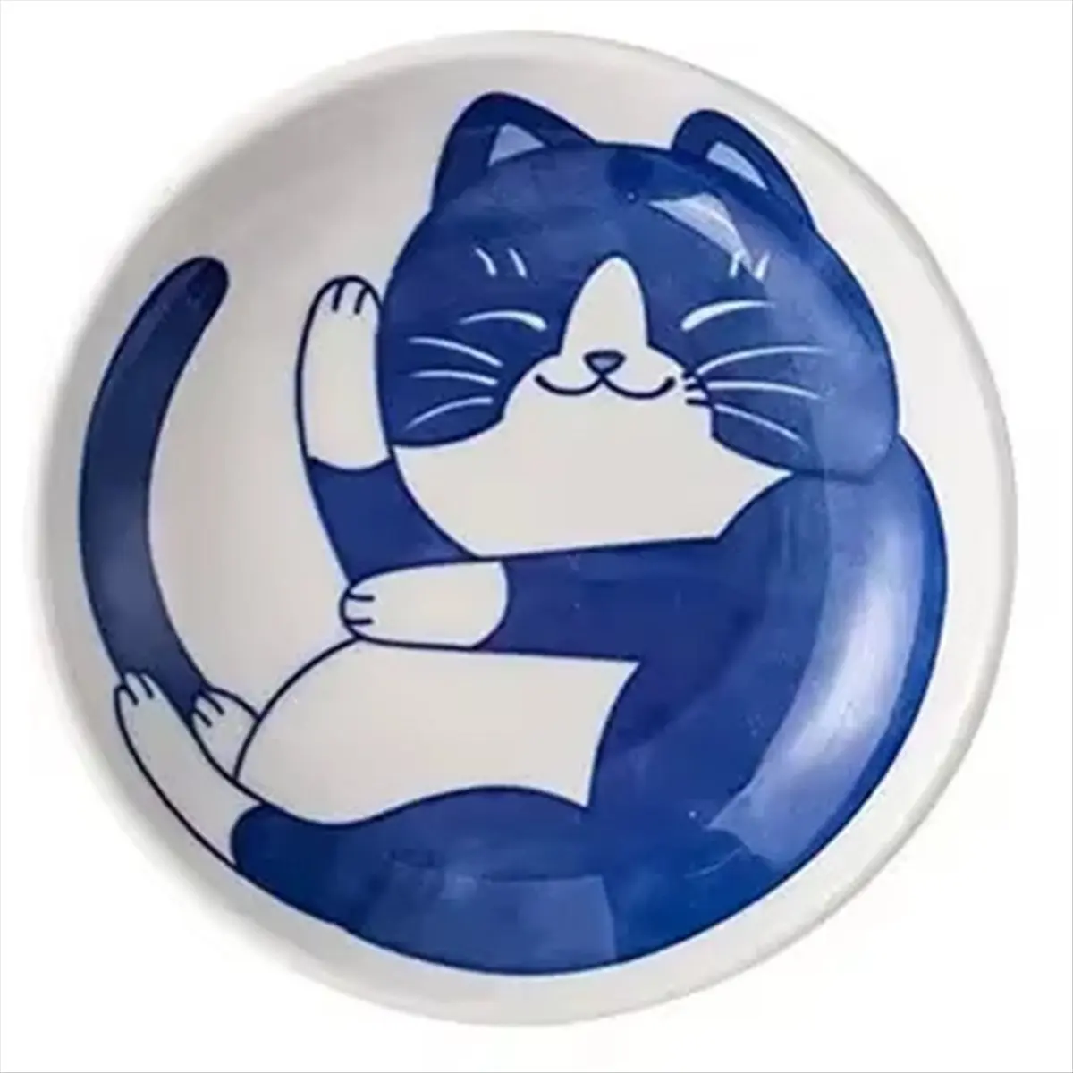 ABFW Ceramic Sauce Dishes, Japanese Style Cat Cartoon Pattern, Sushi Plate, Dessert Spice Tableware,Dining Table Dip Dish C