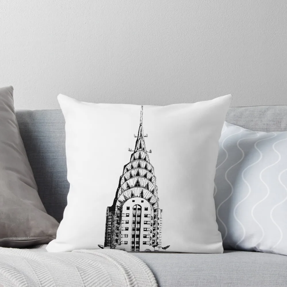 

Chrysler Building handmade sketch architecture illustration Throw Pillow Pillowcases Bed Cushions pillow cover christmas pillow