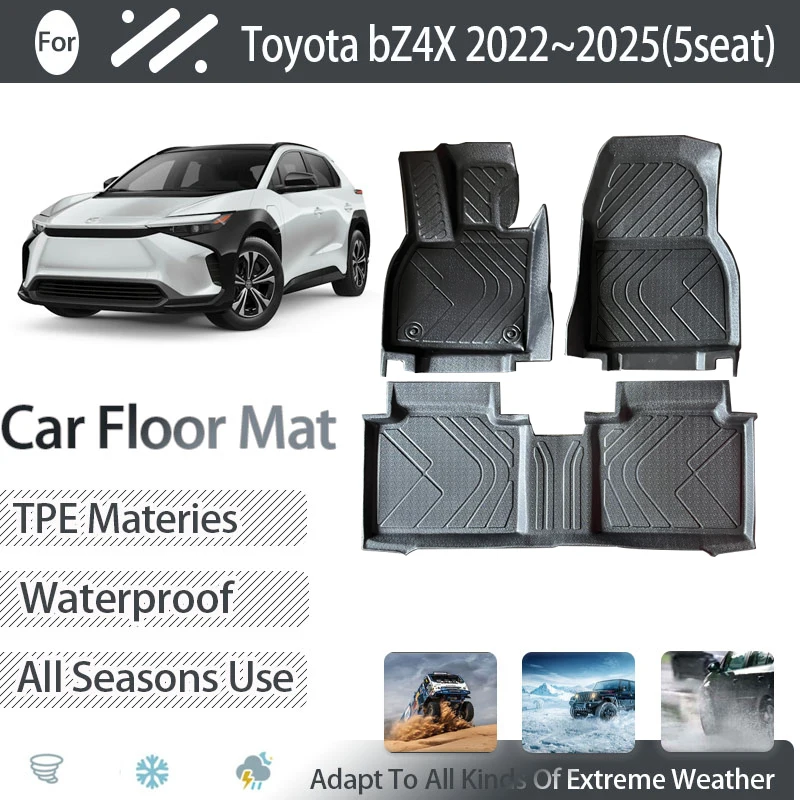 

Car Mats For Toyota bZ4X 2022 2023 2024 2025 LHD Dirt-resistant Pad Foot Carpets Floor Covers TPE Mud Auto Interior Accessories