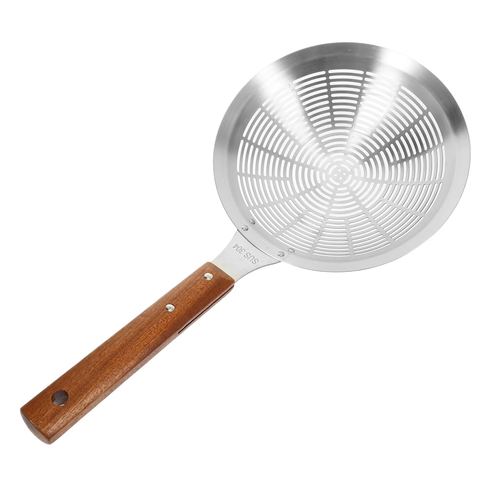 

Skimmer Ladle Stainless Steel Wooden Handle Kitchen Strainer Spoon for Draining Pasta Noodles Vegetables Fruits