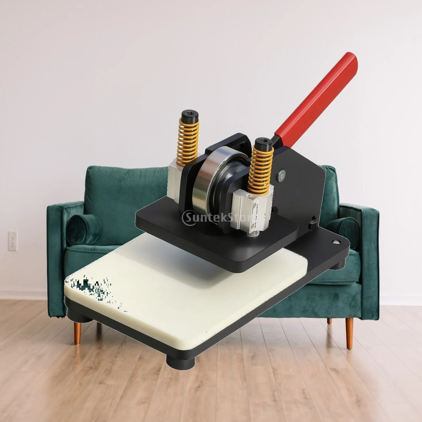 Compact Manual Flatbed Die Press Stable for Classrooms, Leathercrafters