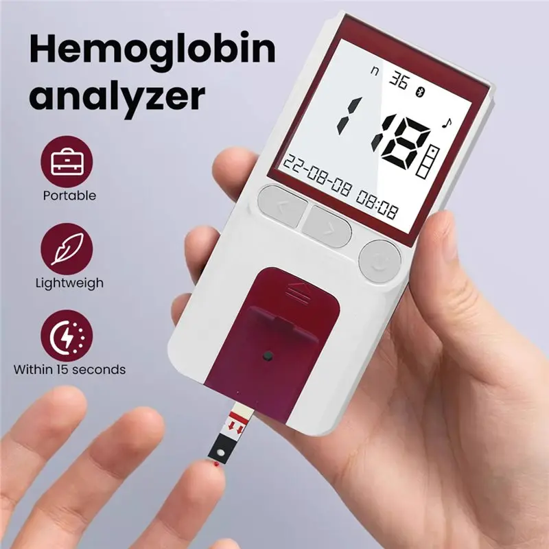 Hemoglobin Test Meter Strips Rapid Home Use Blood Test Machine Anemia Detection Hb Meter Blood Iron Tester Hypoxia