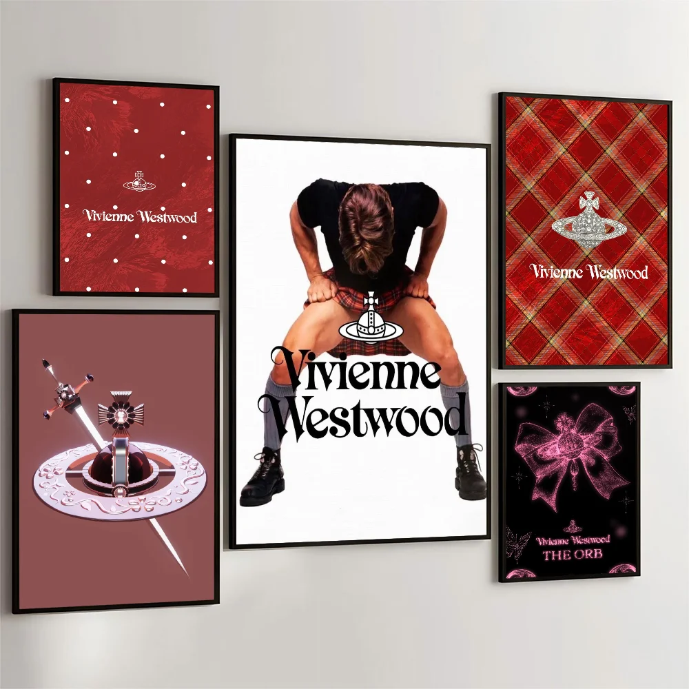 Luxury Fashion Brand Vivienne Westwood Whitepaper Poster Waterproof Paper Sticker Coffee House Bar Aesthetic Art Wall Painting