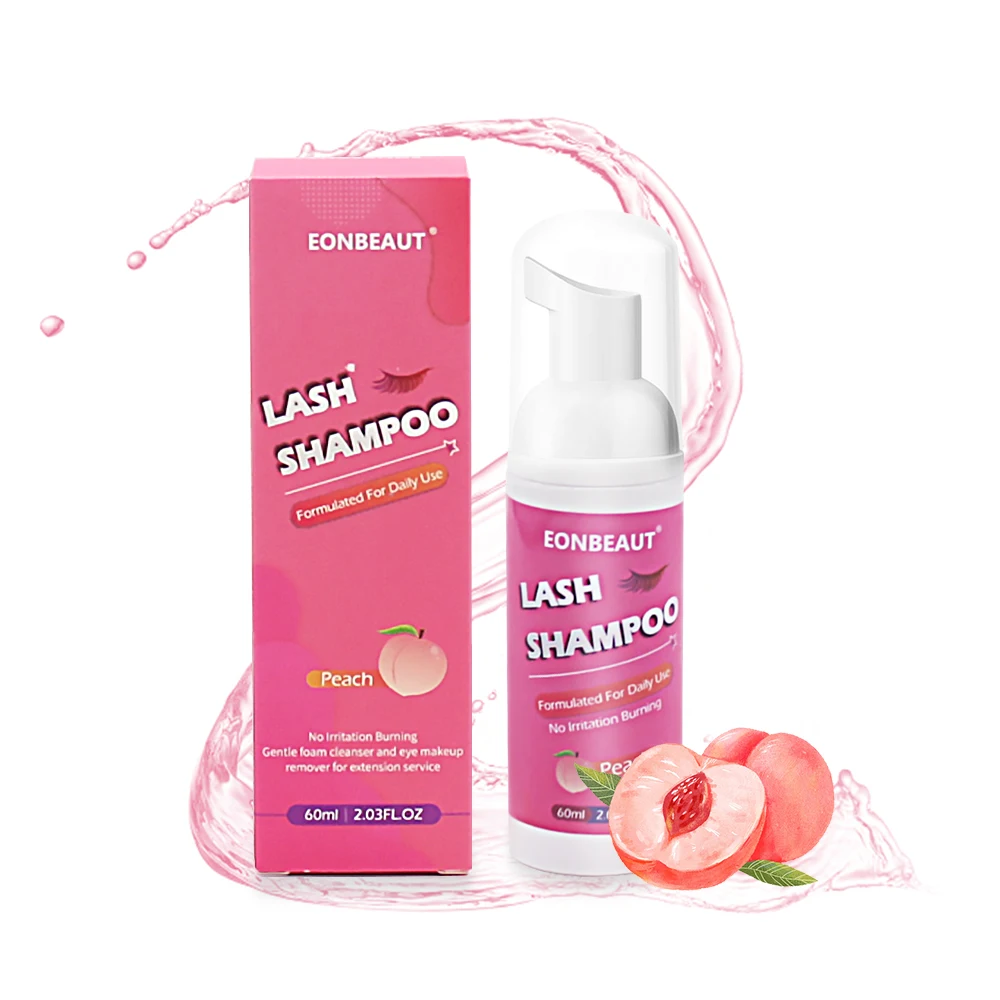 Eonbeaut Extension de faux cils 60ml colle pêche shampooing adhésif outil de maquillage boutique de beauté pompe à Mousse propre sans Mousse de Stimulation