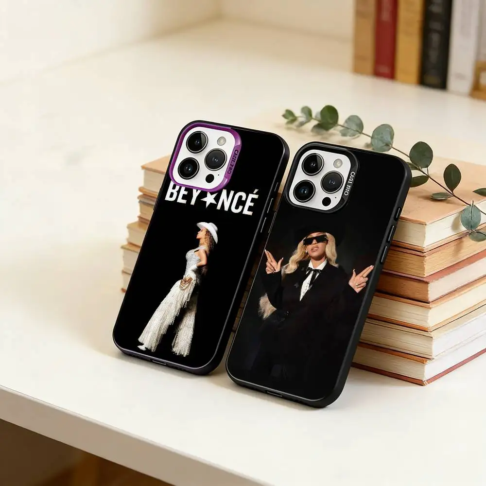 

B-Beyonce Cowboy Phone Case For iPhone 17,16,15,14,13,12,11 Plus,Pro Max,XS,Colorful Silver Black Cover