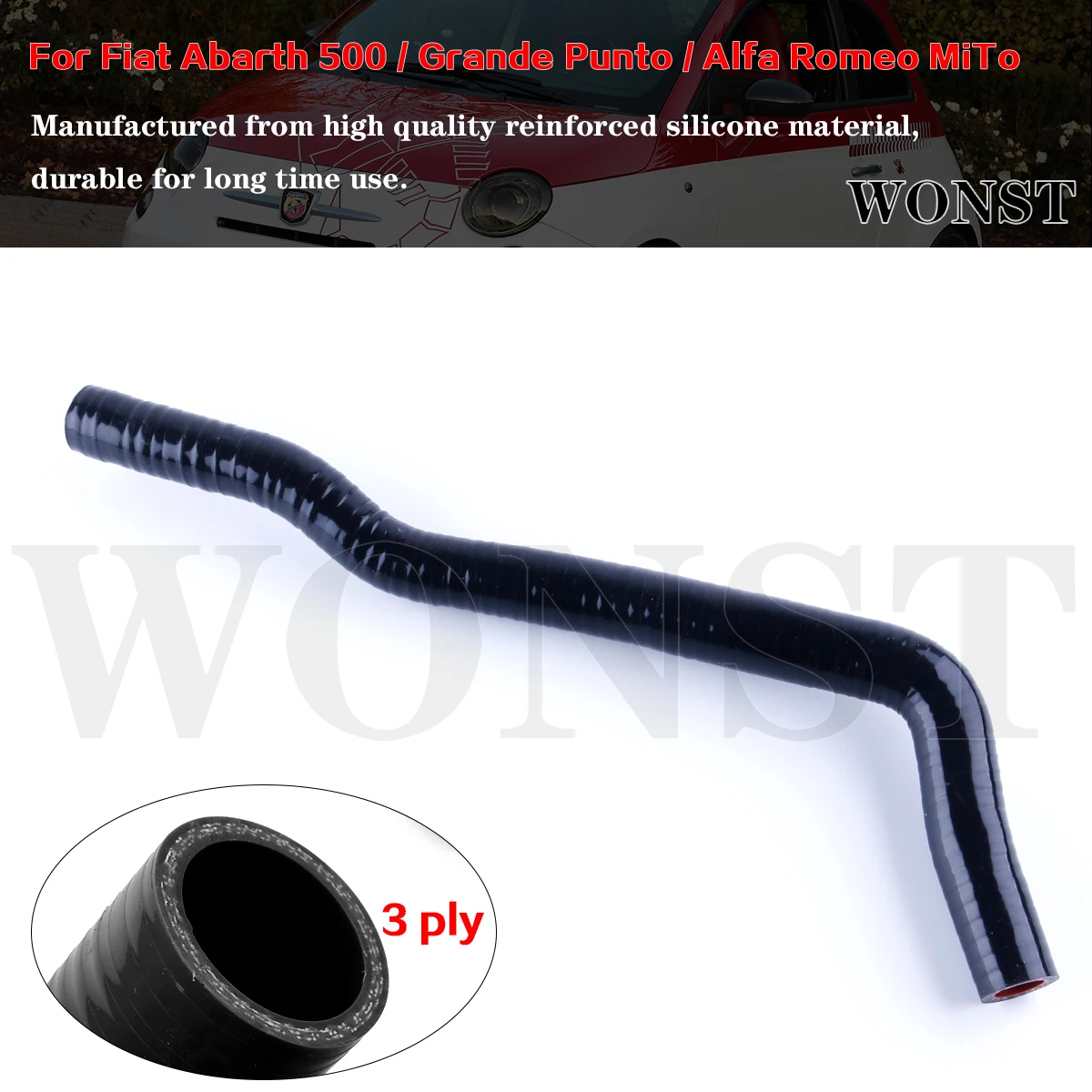 

Silicone Oil Breather Hose Tube For Fiat Abarth 500 / Grande Punto / Alfa Romeo MiTo Oil Treatment Vapor Hose Tube