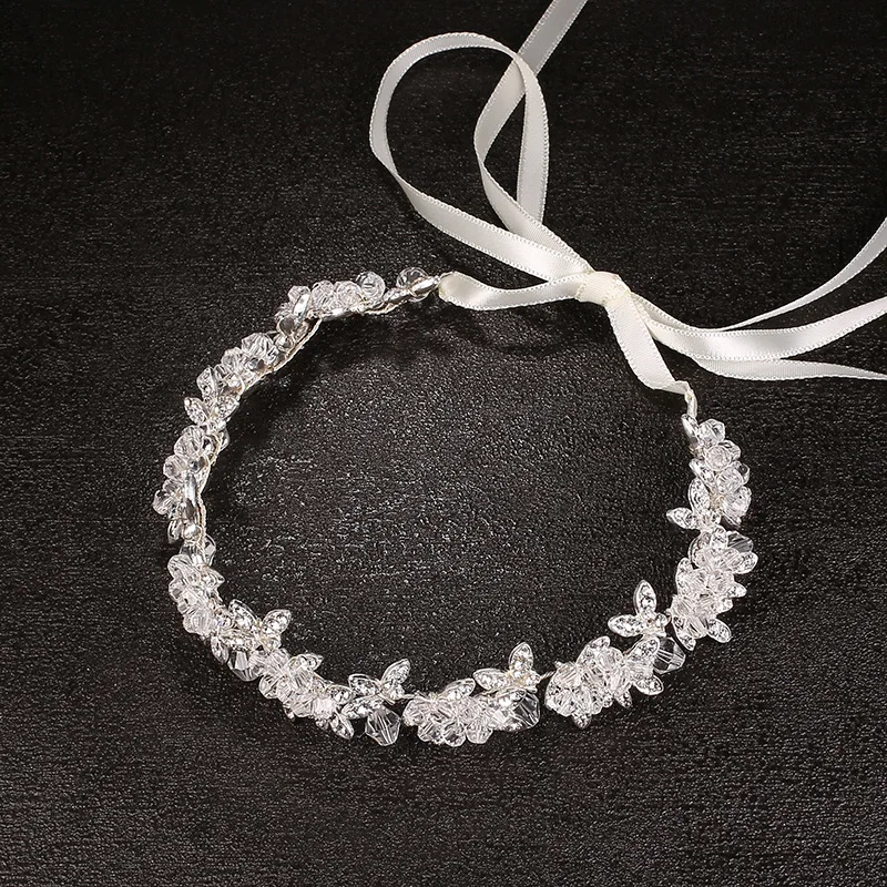 

Floralbride Handmade Rhinestones Crystals Floral Wedding Tiara Headband Bridal Headpiece Bridesmaids Hair Accessories Women