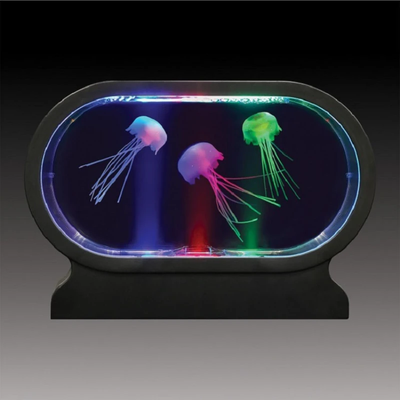 LED fish tank simulation dynamic jellyfish aquarium, birthday gift for boys and girls, children's puzzle toy tabletop decoration