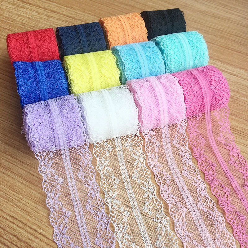 (10 yards/roll) 40mm  White Lace fabric Webbing DIY hair accessories, Clothing decoration   floral gift wrapping materials