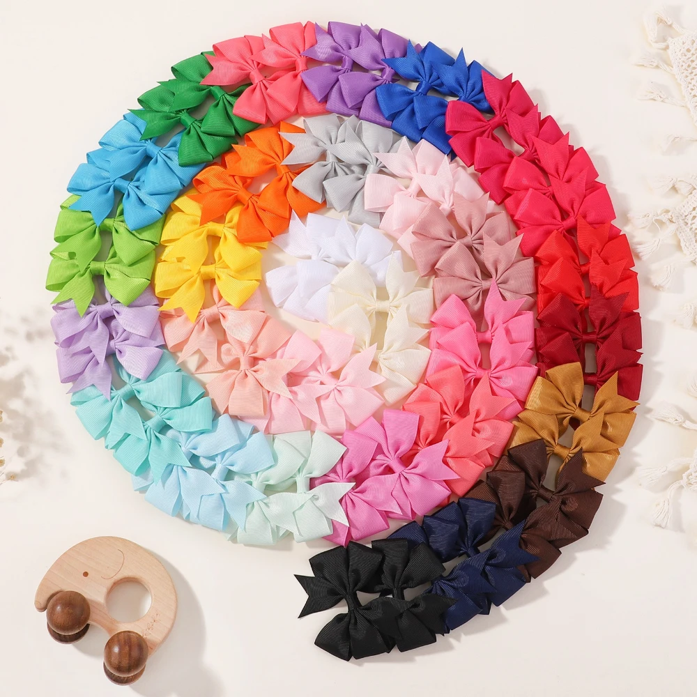

18/24/48Pcs 3'' Random Color Grosgrain Ribbon Hair Bows Clips for Baby Girls Boutique Hairpins Headwear Kids Hair Accessories