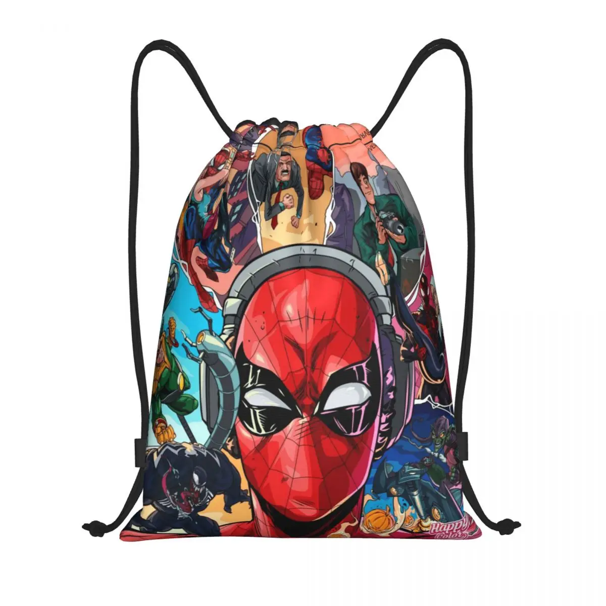 

Сумка на шнурке Marvel, рюкзак-мешок на шнурке с изображением Человека-паука, регулируемый рюкзак-мешок на шнурке, сумка для хранения вещей в стиле Мстителей