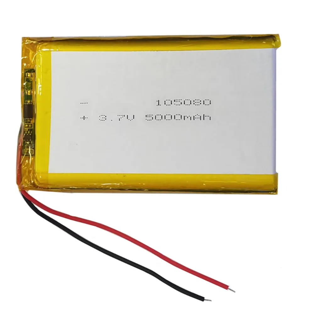1-10pcs 3.7V 5000mAh 105080 Lithium Polymer Rechargeable Battery Cell For Power Bank video PSP Laptop MID PAD Protable Tablet PC