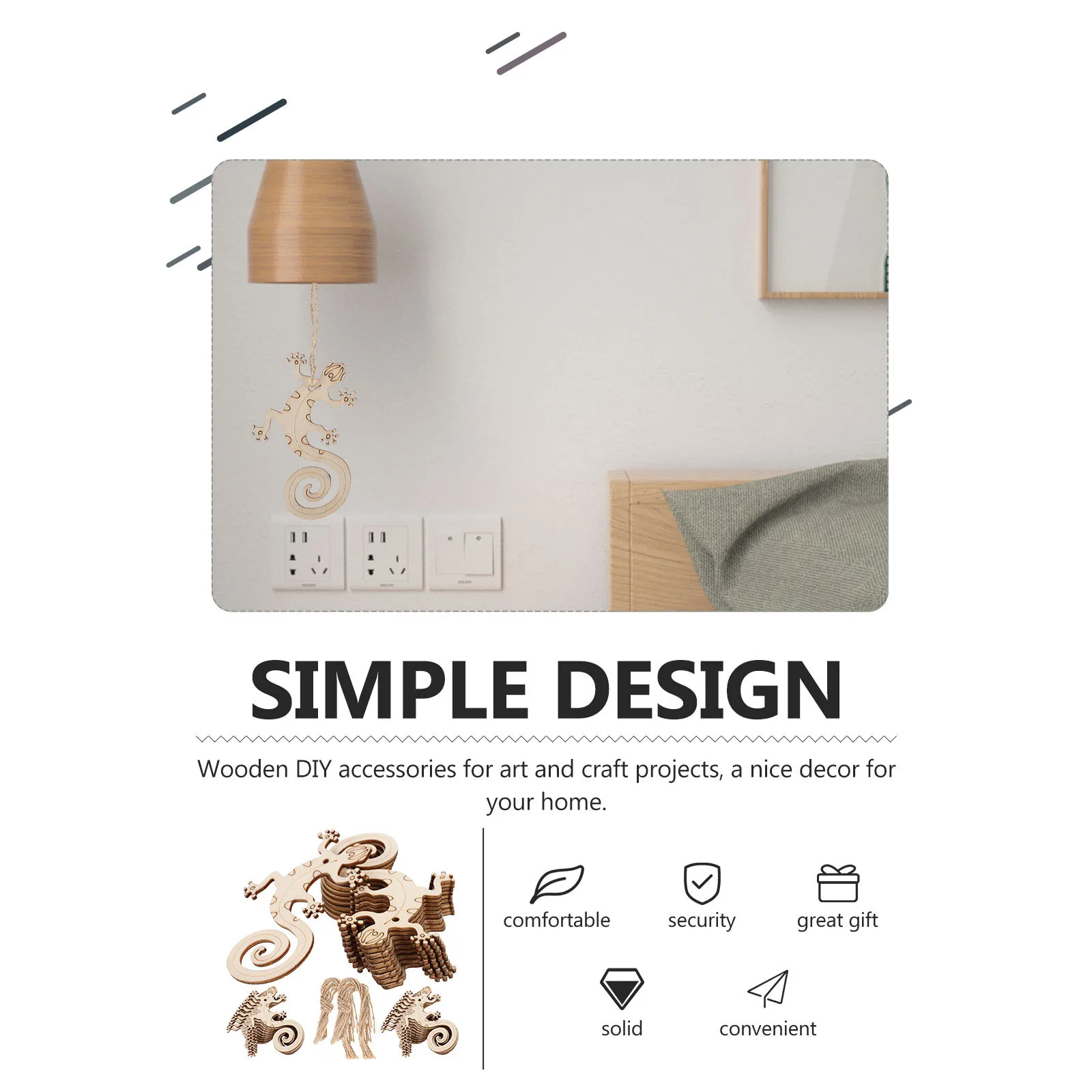 

50 set Wooden Diy Painting Slices Unfinished Lizard Cutouts Craft For Graffiti Home Decor Accessories Wood Chips Art