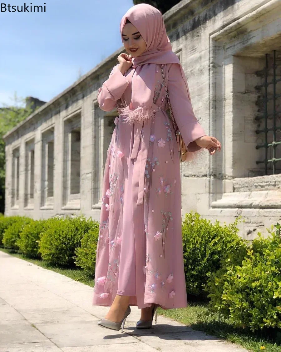 New 2026 Women's Fashion Muslim Dress Abayas for Women Abaya Dubai Turkey Clothing Kaftan Robe Longue Femme Musulmane Vestidos