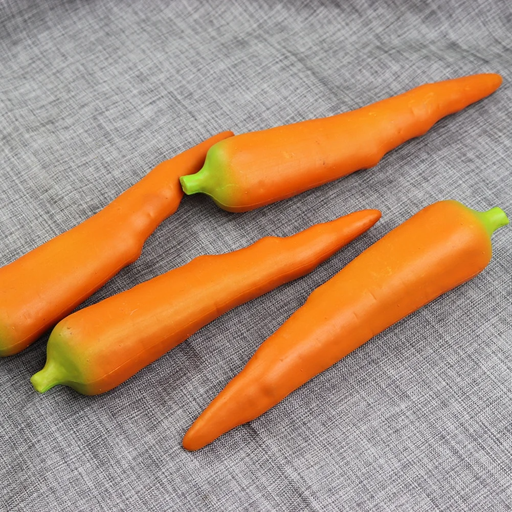 10Pcs Plastic Carrot Model Realistic Vegetable Props For Teaching Aids Office Decor Photography Food Display Simulation Fruit