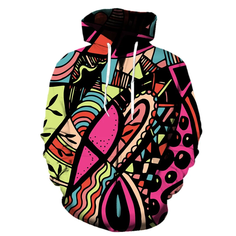 Hot Sale 3D Art Printing Zipper Hoodie Men Abstract Geometric Pattern Children Pullover Sweatshirt Harajuku Long Sleeve Hoodies