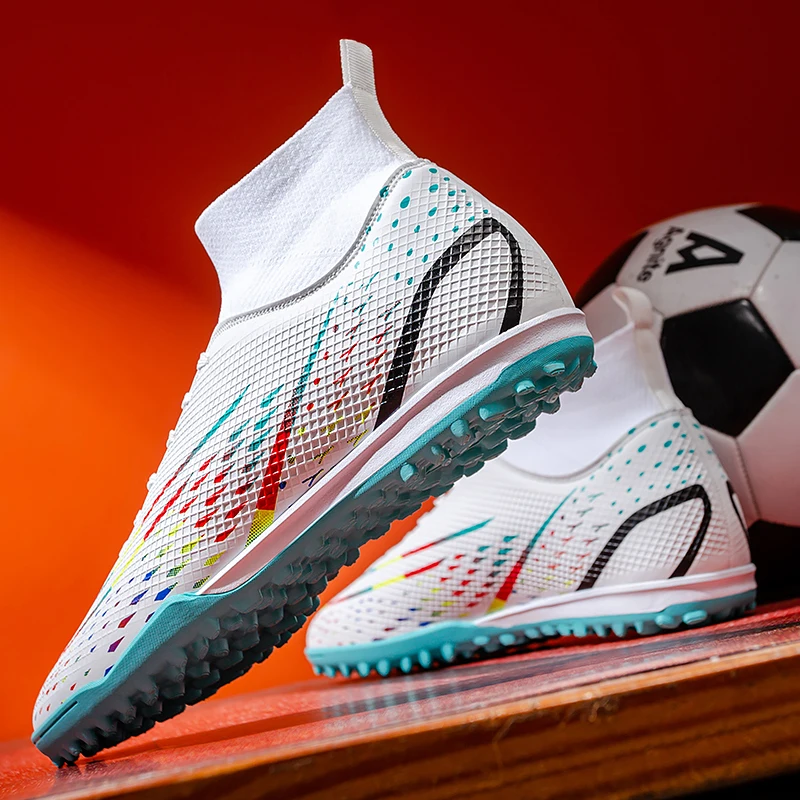 

Professional Soccer Shoes Teenagers Durable Looking HighTops Training Shoes Adult Outdoors Non Slip Football Shoes