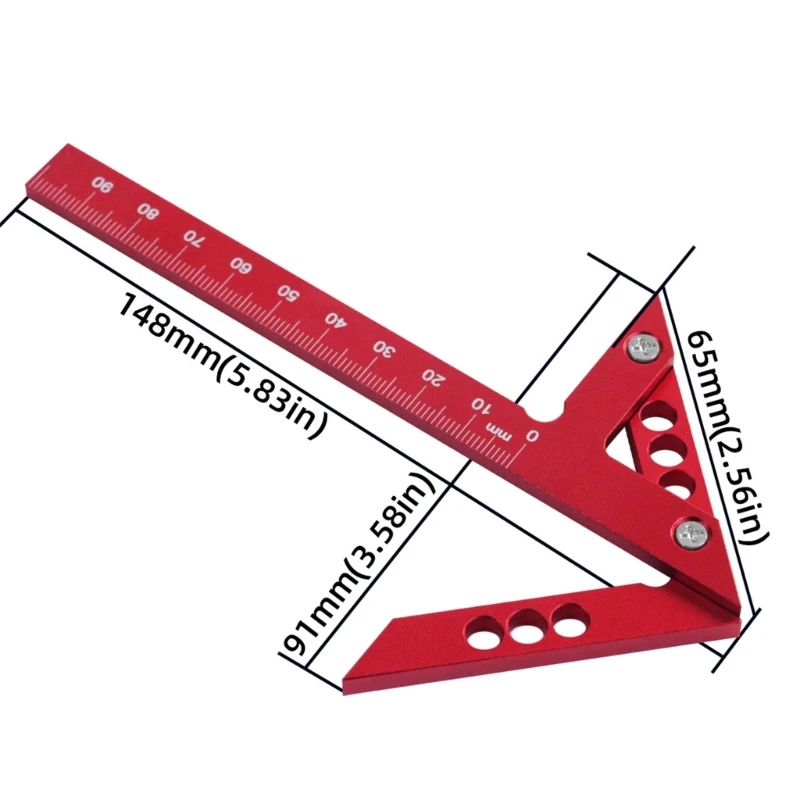 Aluminiowy wskaźnik środka do obróbki drewna Linia kątowa 45/90 stopni