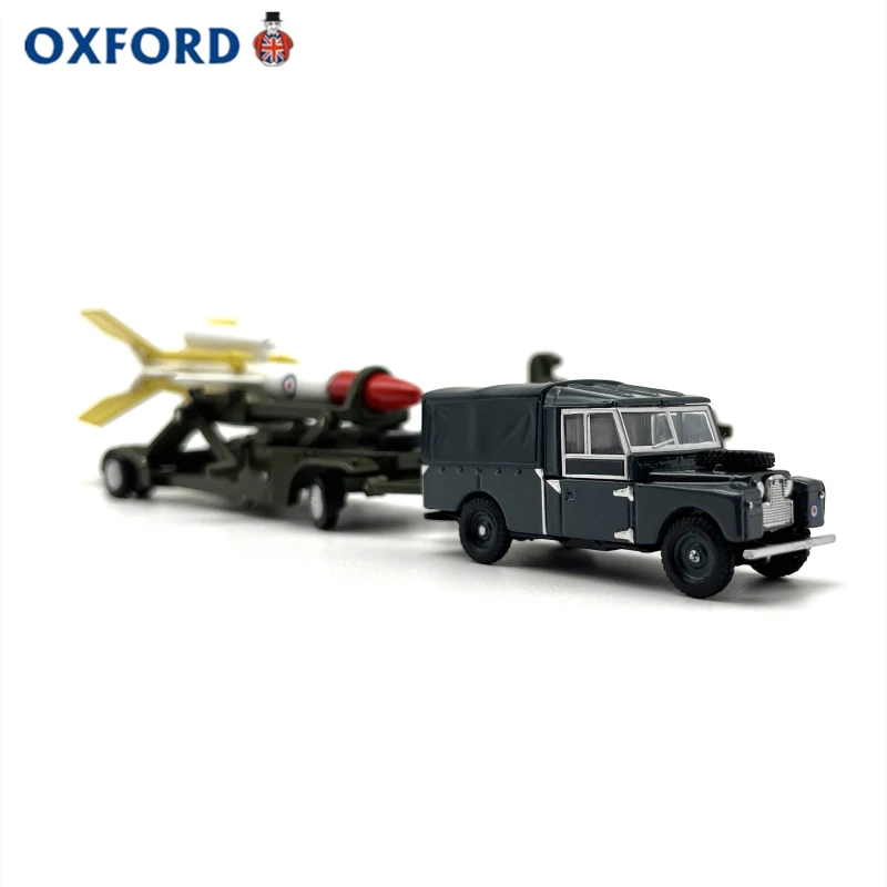 Diecast OXFORD1:76 Scale Hound Missile Land Rover Tractor World War II Military Vehicle Alloy Car Model Collectible Toy Souvenir