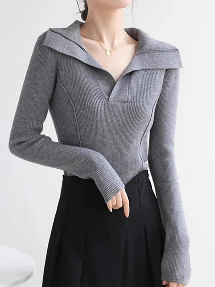 

Корейский цветной трикотаж Long Sve Crew Ne для похудения, базовый слой, удобный топ Sli Commute Faion, Новое поступление