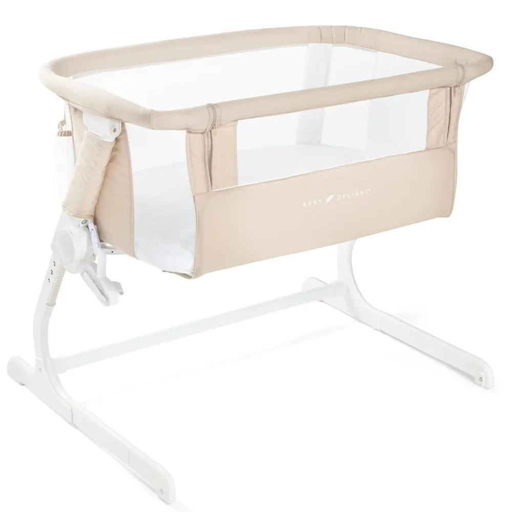Bassinet  Bedside Sleeper  Baby Bassinet   6-Position Height Adjustment  Organic Oat