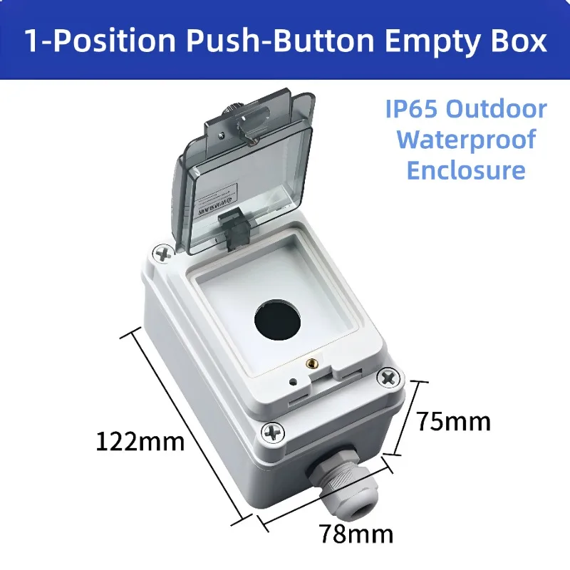 1PC ABS Plastic IP65 Outdoor Waterproof Enclosure 1‑7 Position Empty Box Emergency Stop Dustproof Push Button Indicator Box