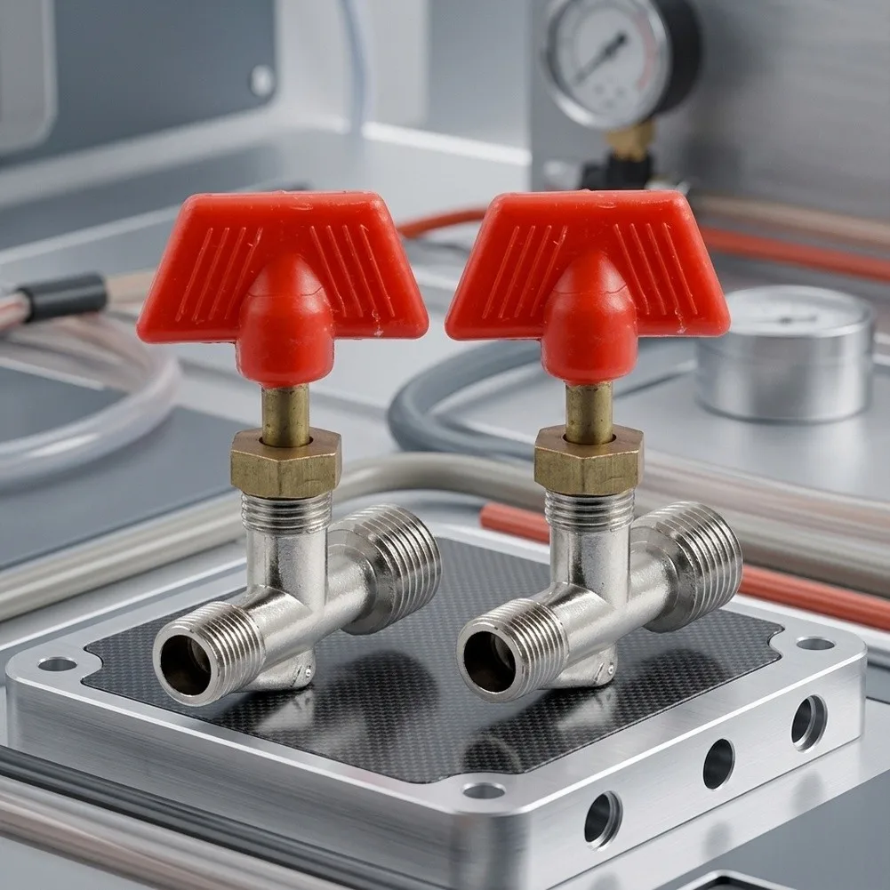 2pcs Air Compressor Manual Valve Three-way Handle Male Threaded Manual Valve Switch Open Close Valve 41*13*53mm