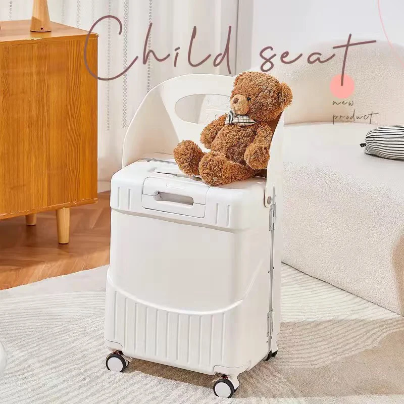 New baby mother travel luggage high appearance level parent-child suitcase trolley case carry on children can seat ride suitcase