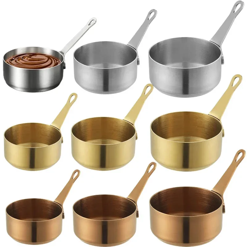 60/80/100ml Sauce Pan Pot Stainless Steel Nonstick Milk Pot With Handle Mini Saucepan For Making Coffee Butter Kitchen Gadgets