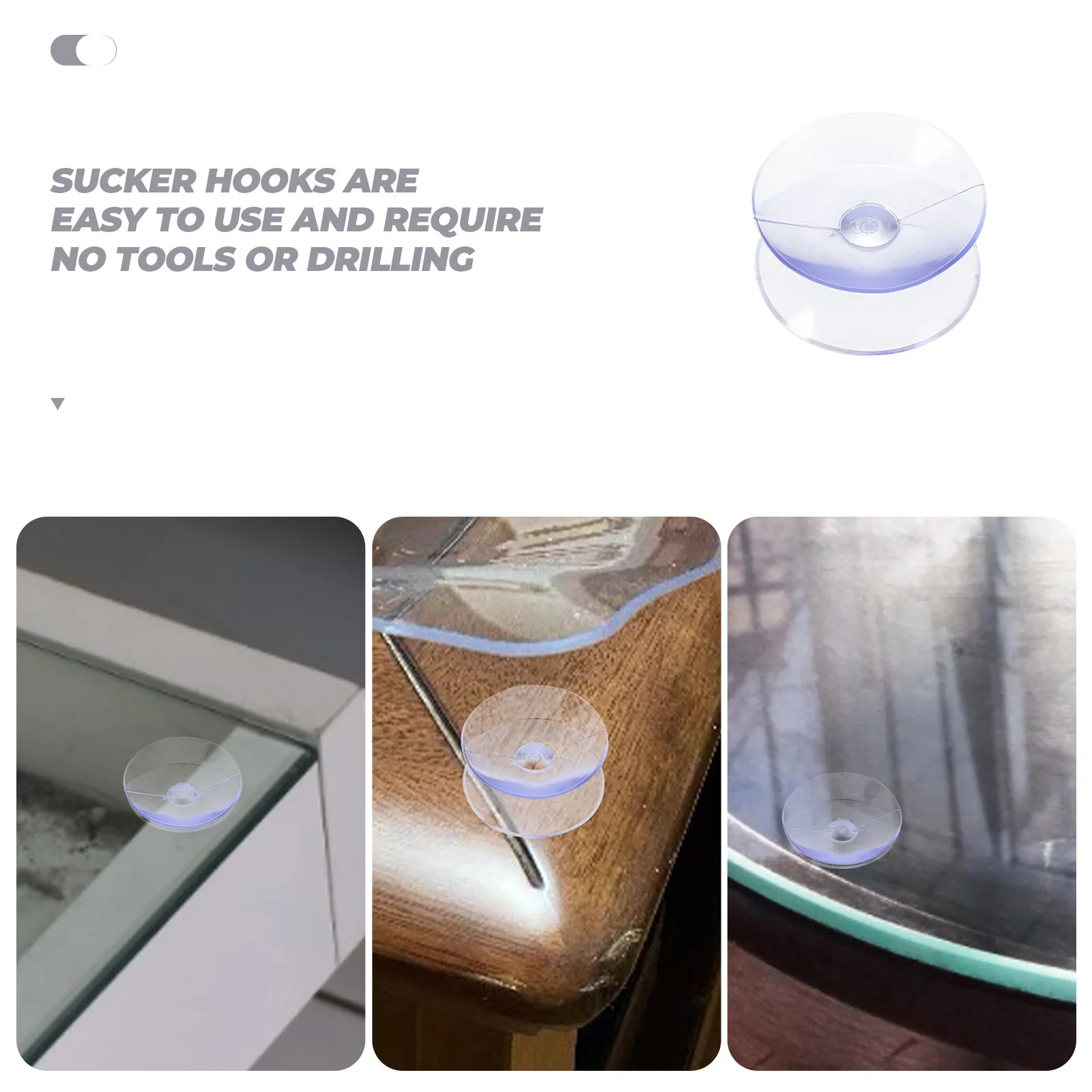 

100Pcs Double-Sided Suction Cup Hooks Strong Load-Bearing Reusable Small Suction Cups for Glass Window Mirror Bathroom Sucker