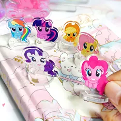 Kawaii My Little Pony Desktop Ornament Pinkie Pie Fluttershy Apple Jack Cartoon Anime Standing Plates Mini Room Decoration Gift