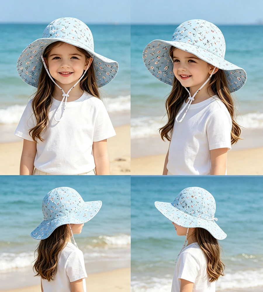 Children's Fisherman Hat - Summer Outdoor Sun Protection UV Blocking Sun Hat with Mesh Screen, Breathable and Drying Fast Sun Ha