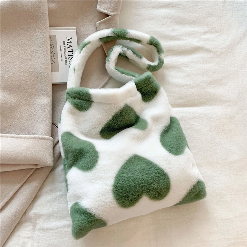 Sac à main moelleux portable pour femmes et filles, pocommuniste pour femmes, fourre-tout chauds moelleux, sac de voyage rétro, automne, hiver