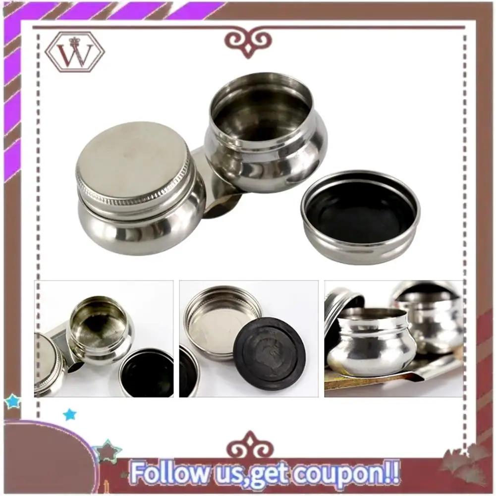 Новейшие 2-пакетовые чашки для палитры, горшок для краски, контейнерная чашка с крышкой и зажимом, двойные ковшочки, нержавеющая сталь для масляной живописи