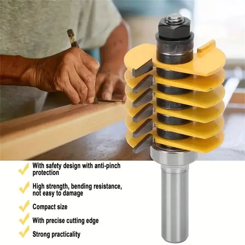 Milling cutter for precision milling, 1/2 inch 8mm 12mm anti rust handle wood tool, hard alloy finger joint carving tool