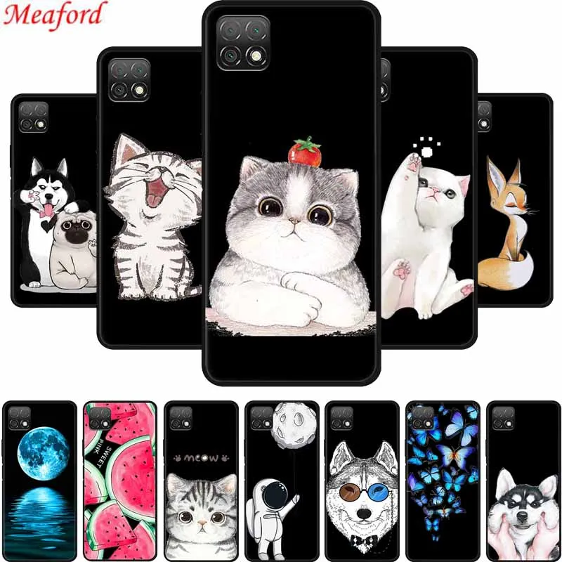 Black Silicone Case For Wiko T3 Phone Case Cute Cat Cartoon Dog Soft Back Cover Case For Wiko T3 Case T 3 Funda For WikoT3 Coque